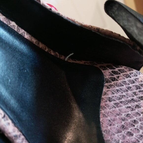 Antonio Melani Pink Snake Skin Bowtique Peep Toe Heels NIB - Picture 6 of 11